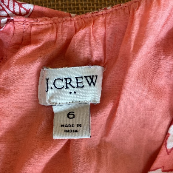 JCREW Factory Tie Neck Vivid Coral & white Floral MIDI Dress With Pockets - Picture 6 of 14